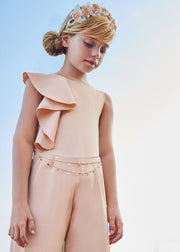 Dusty Blush Chain Belt Jumpsuit